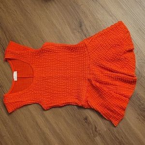 Zara peplum red shirt cap sleeve size small